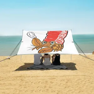 Funny Hermit Crab Beach Canopy Tent Anti-UV & Wind Resistant, Camping Sun Shelter Easy Setup Portable,Outdoor Shade Tents with Sandbags,Sand Shovels,Ground Pegs & Stability Poles