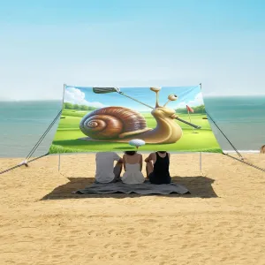 Funny Snail Swinging Golf Beach Canopy Tent Anti-UV & Wind Resistant, Camping Sun Shelter Easy Setup Portable,Outdoor Shade Tents with Sandbags,Sand Shovels,Ground Pegs & Stability Poles