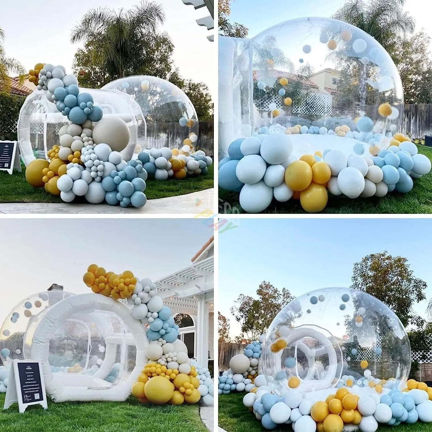 Garden Igloo Dome Inflatable Bubble House Sky Inflatable Bubble House Transparent PVC Waterproof Camping Bubble House,Rainproof Outdoor Tent for Outdoor Party Starry (Clear Bubble House 10ft)