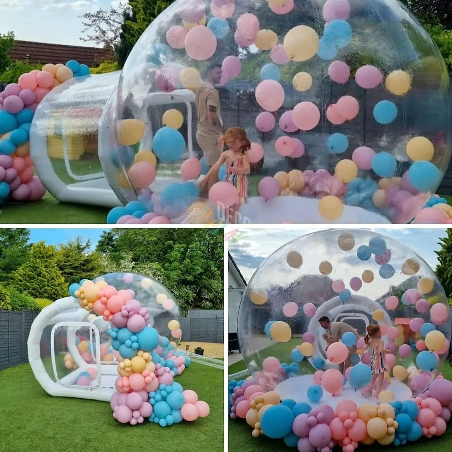 Garden Igloo Dome Inflatable Bubble House Sky Inflatable Bubble House Transparent PVC Waterproof Camping Bubble House,Rainproof Outdoor Tent for Outdoor Party Starry (Clear Bubble House 10ft)