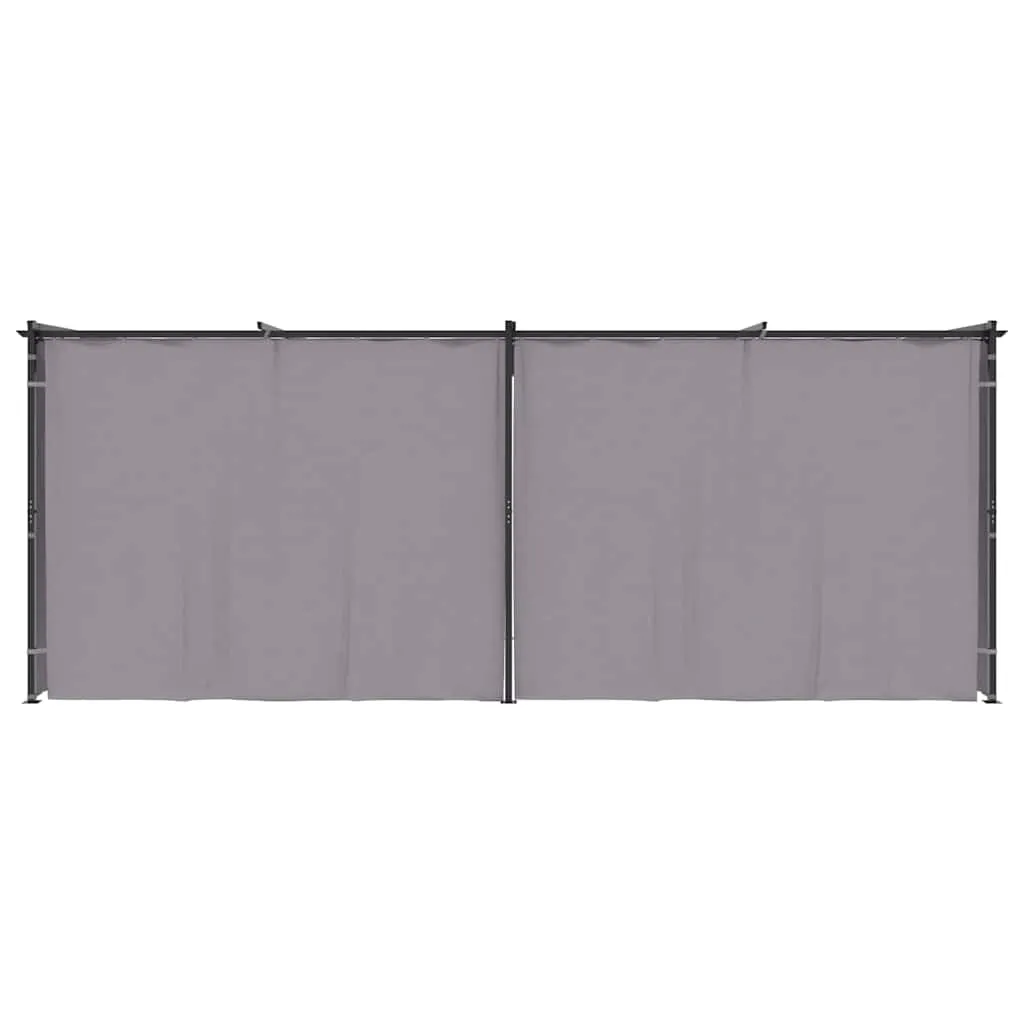Gazebo with Curtains 3x6 m Anthracite Steel