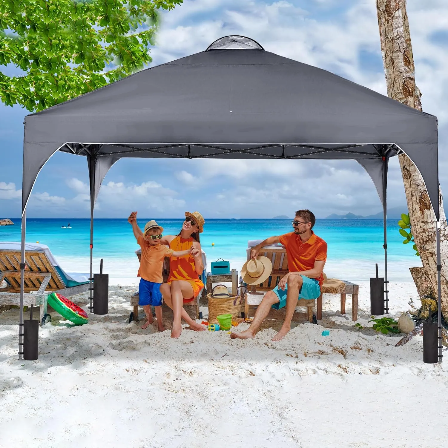 GDY 12X12 Pop Up Canopy Tent, Outdoor Canopy Tent, Commercial Instant Gazebos, Portable Shelter Canopies, for Patio/Outdoor/Wedding Parties and Events,Grey.