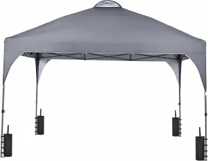 GDY 12X12 Pop Up Canopy Tent, Outdoor Canopy Tent, Commercial Instant Gazebos, Portable Shelter Canopies, for Patio/Outdoor/Wedding Parties and Events,Grey.