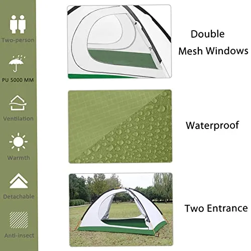 GEERTOP Camping Tent for 2 Person 4 Season Backpacking Tent