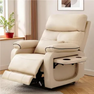 Genuine Leather Recliner Chair for Elderly Adjustable Massage Power Lift Sofa High Back Single Theater Seating Living Room Chair