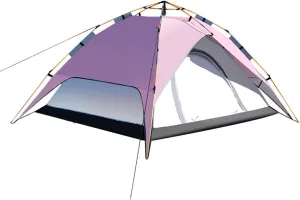 GIZNXBA Camping Tent 3-4 Person Tents for Camping Windproof Tents for Camping Hiking Backpacking Traveling 3-4 Family People Tents for Camping Portable Tent with Carry Bag (Color : /Pink)