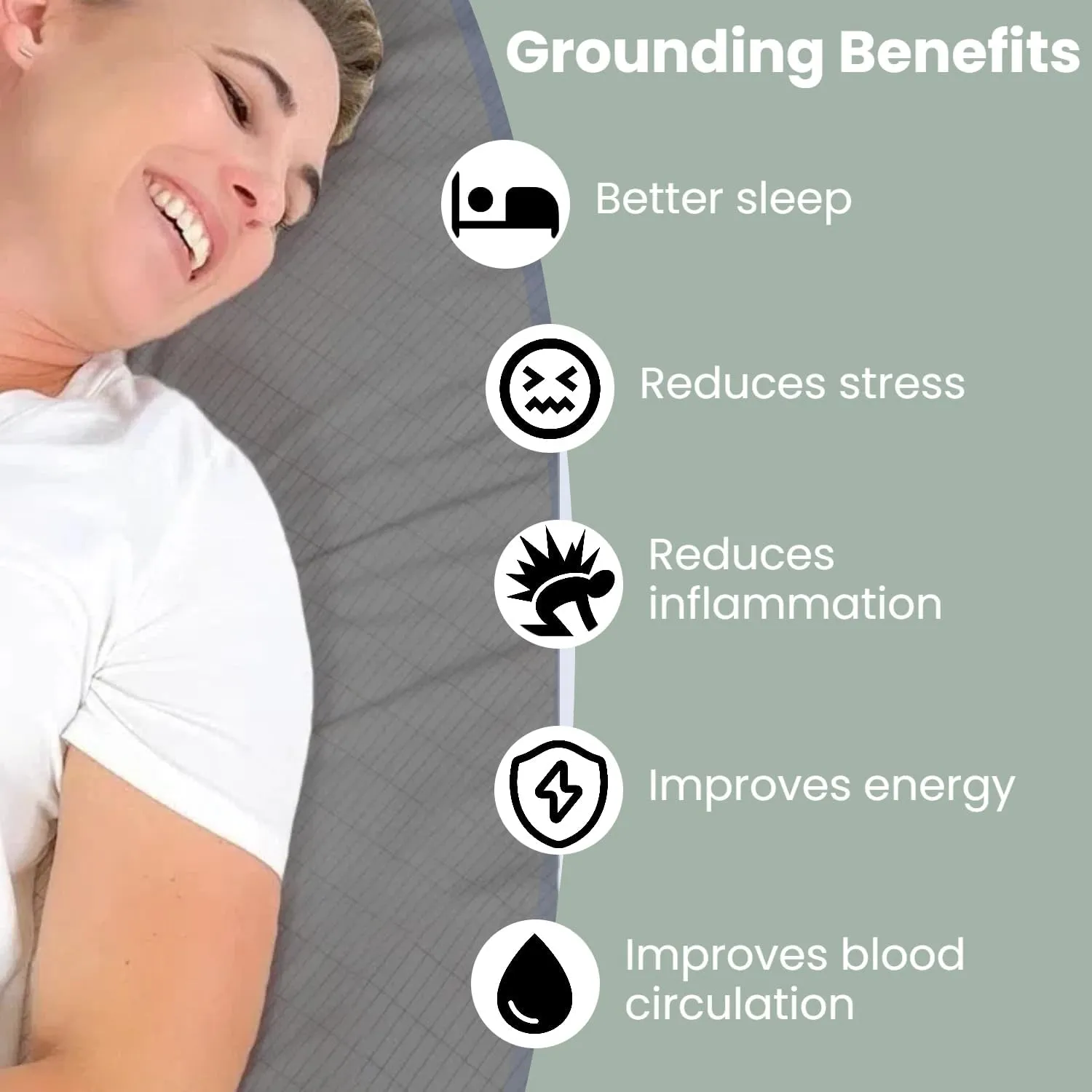 GLUYOHEY Grounding Sheets, 15" Deep Pockets, Full Size Fitted Sheet with Grounding Cord, 90% Organic Cotton   10% Silver Fiber, Conductive Bed Sheet for Better Sleep & Wellness, Gray