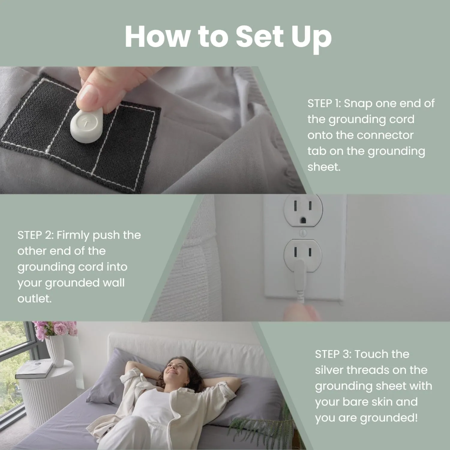 GLUYOHEY Grounding Sheets, 15" Deep Pockets, Full Size Fitted Sheet with Grounding Cord, 90% Organic Cotton   10% Silver Fiber, Conductive Bed Sheet for Better Sleep & Wellness, Gray