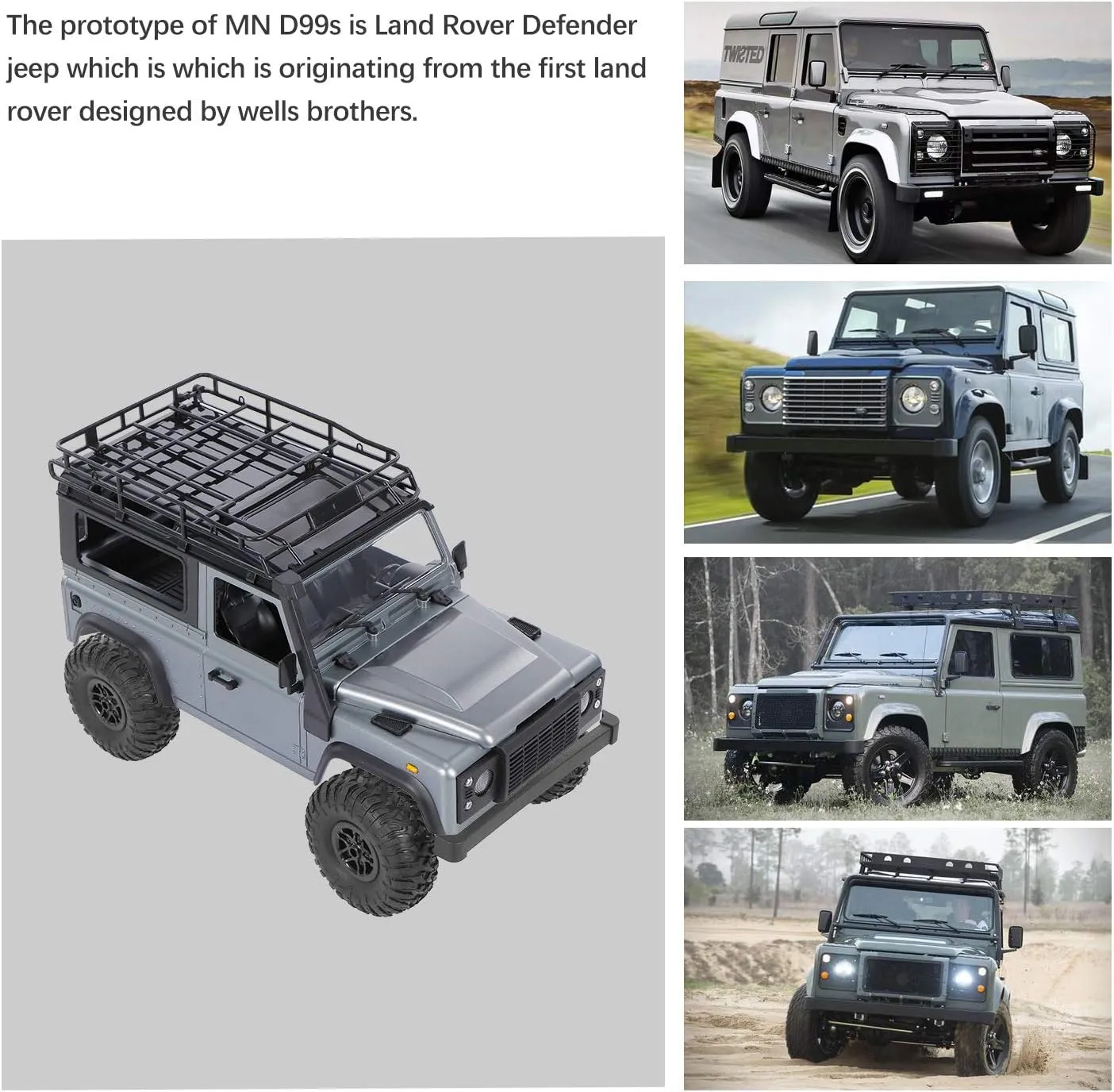 GoolRC MN 99s RC Car, 1/12 Scale 4WD 2.4G Remote Control Car for Kids and Adults, RTR RC Crawler Off Road Truck for Land Rover Vehicle Models with 3 Batteries