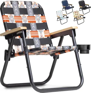 GoSports WOVN Beach Backpack Chair - 9 Styles Available - Premium Folding Camping Chair