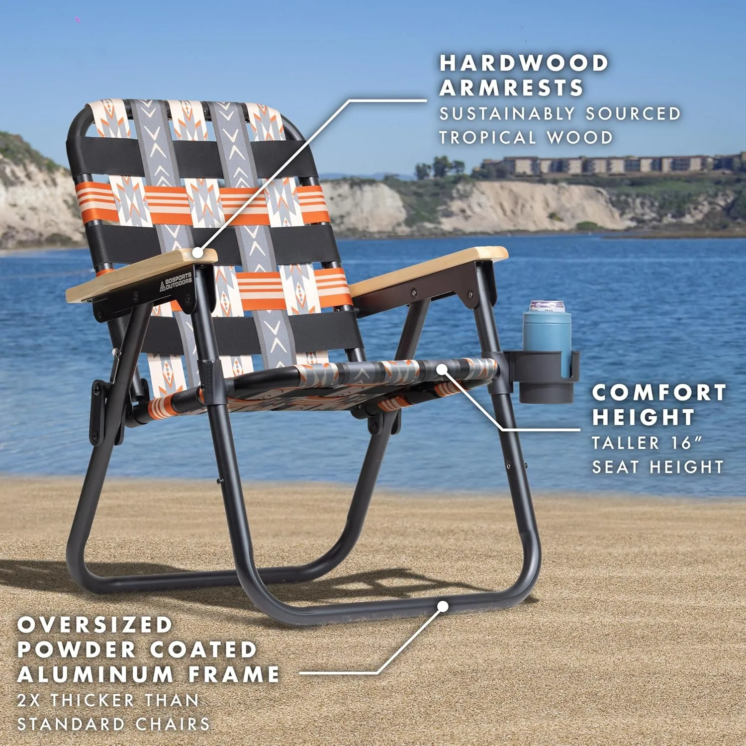GoSports WOVN Beach Backpack Chair - 9 Styles Available - Premium Folding Camping Chair