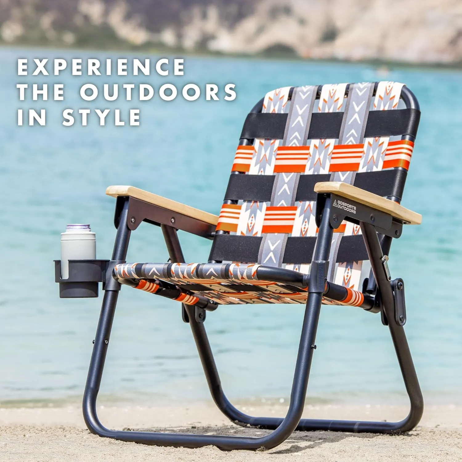 GoSports WOVN Beach Backpack Chair - 9 Styles Available - Premium Folding Camping Chair