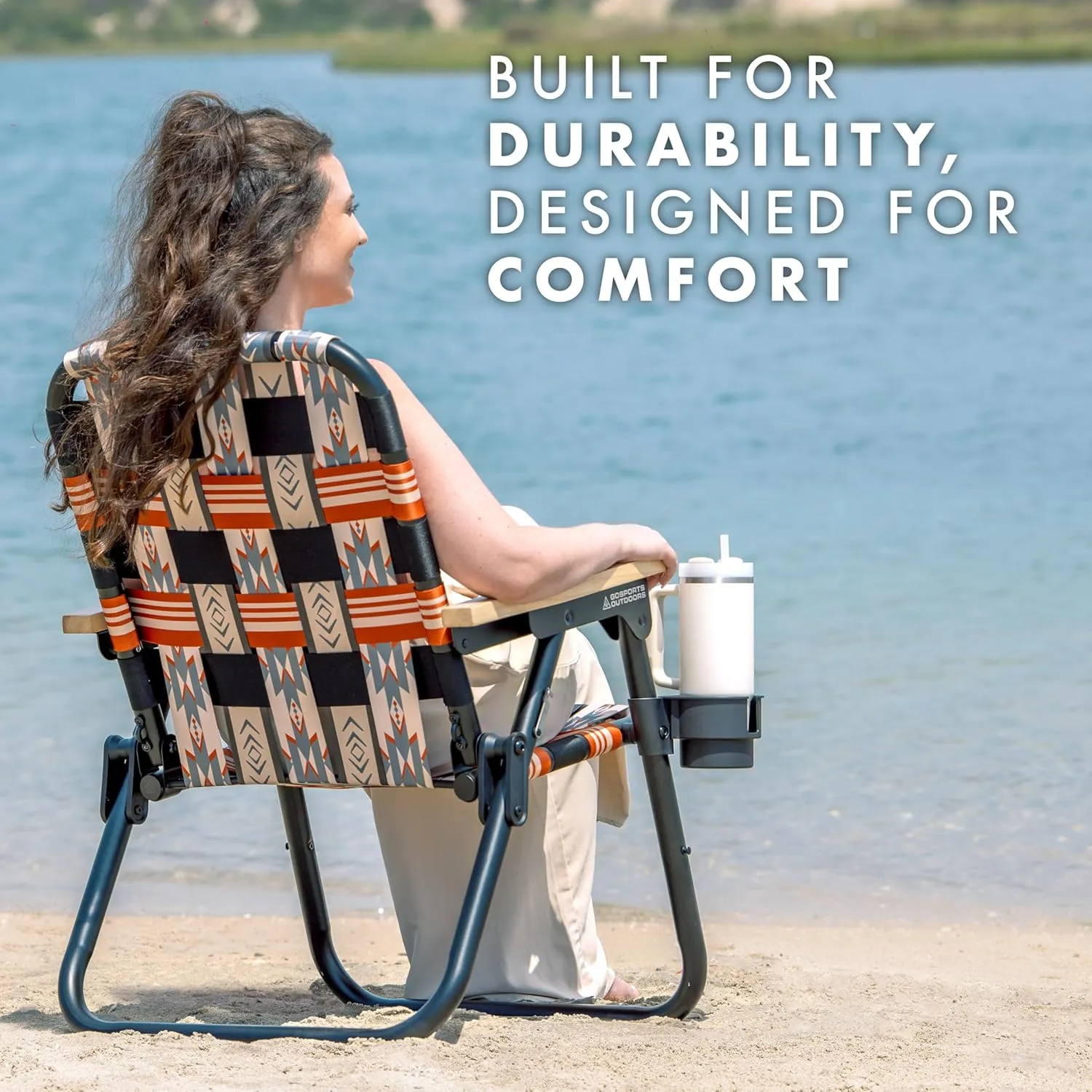 GoSports WOVN Beach Backpack Chair - 9 Styles Available - Premium Folding Camping Chair