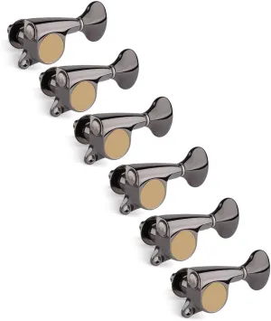 Gotoh Mini 510 Locking 6-In-Line Guitar Tuners, Cosmo Black