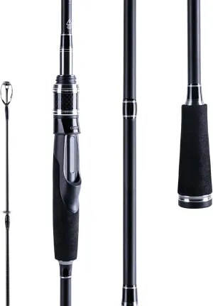 Goture 2-Piece Spinning & Casting Fishing Rod 24 Ton Carbon Fiber Portable Travel Fishing Pole Boat Fishing Pole with Extra Tip Section