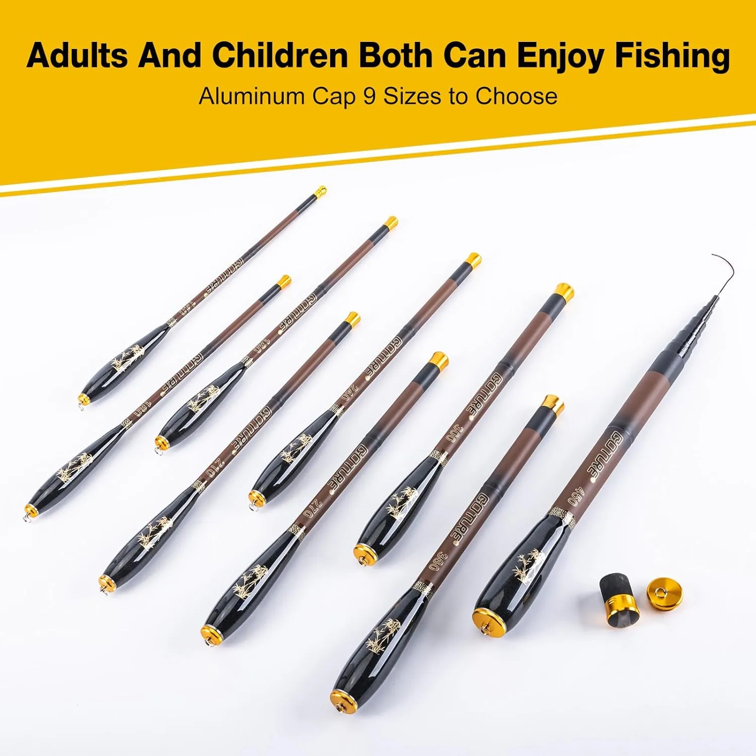 Goture Telescopic Mini Pocket Fishing Pole, Compact Ultra Lightweight High Strength Fishing Rod, River Dike Fishing Rods, Perfect for Starter, 4Ft, 5Ft, 6Ft, 7Ft, 8Ft, 9Ft, 11Ft, 14Ft