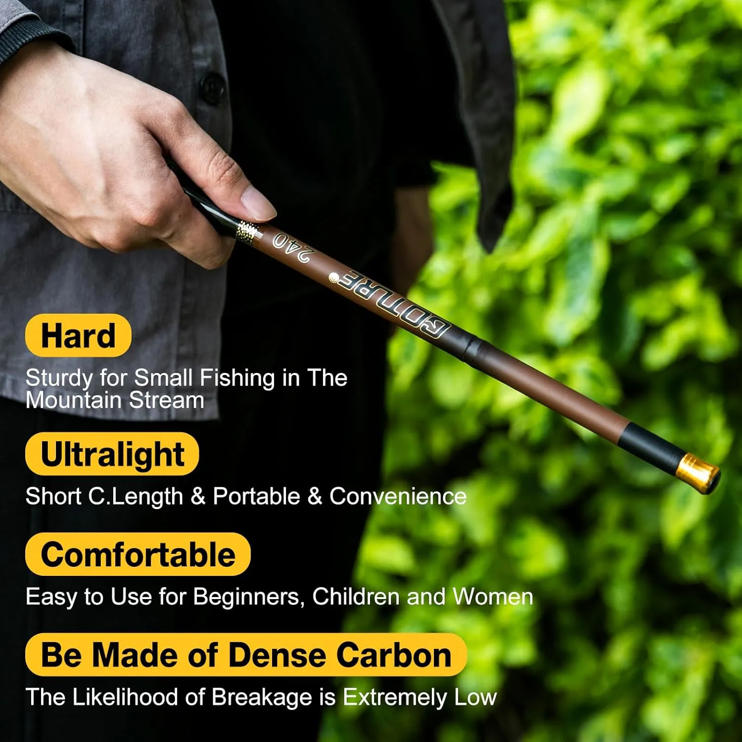 Goture Telescopic Mini Pocket Fishing Pole, Compact Ultra Lightweight High Strength Fishing Rod, River Dike Fishing Rods, Perfect for Starter, 4Ft, 5Ft, 6Ft, 7Ft, 8Ft, 9Ft, 11Ft, 14Ft