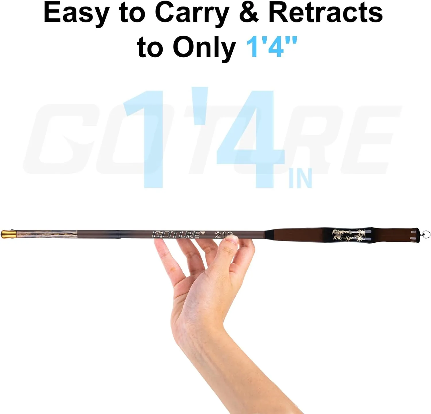 Goture Telescopic Pocket Mini Fishing Pole, Portable Small Handle Fishing Pole, Ultralight High Strength Stream River Dike Lake Fishing Rods, 5.5 6 7 8 9 10 11 12 14FT, 19 Tone Dark Brown