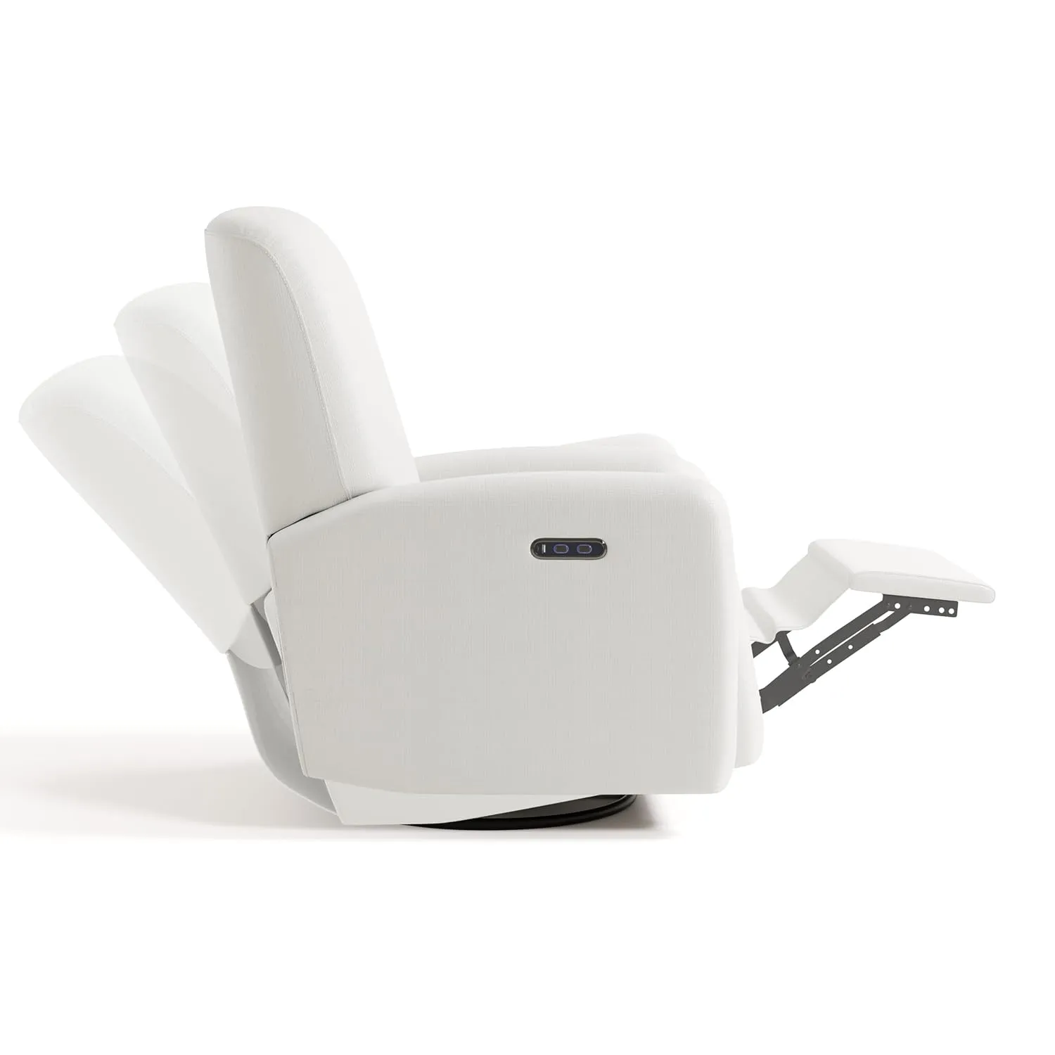 Graco Bellwood Power Recliner Swivel Glider (Ivory Basketweave) – Electronic Power Recliner for Nursery, Includes Dual-USB Charging Port for USB-A & USB-C, Glider Rocking Chair with Full Recline