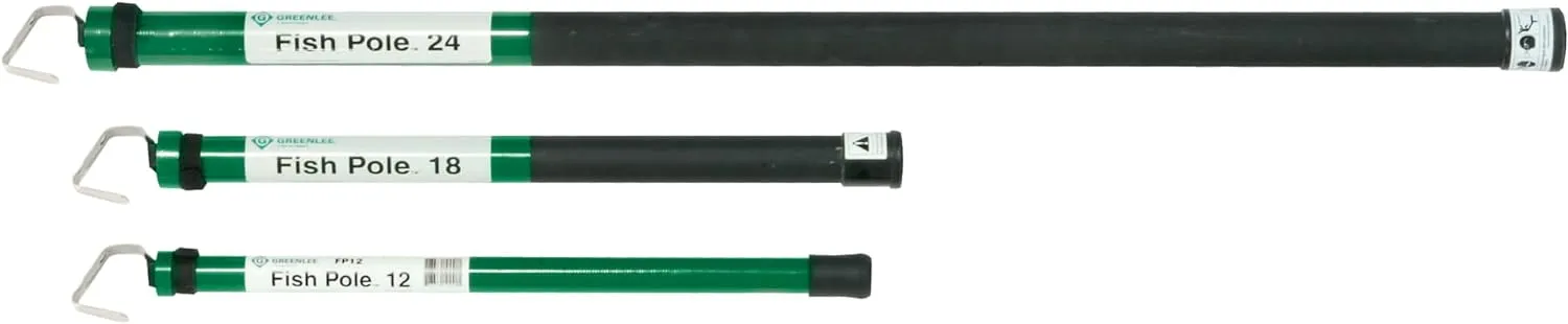Greenlee FP18 18' Collapsible Wire Pushing and Pulling Fish Pole with Velcro Strap