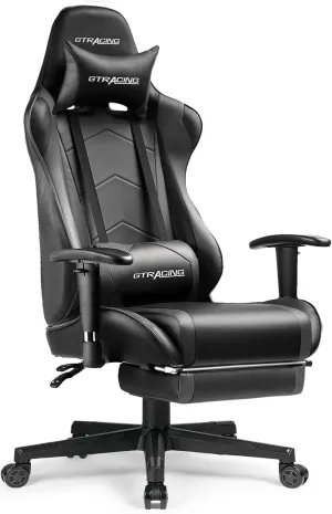 GTRACING Gaming Chair with Footrest, High Back Computer Chair Ergonomic Game Desk Chair Racing Executive Adjustable Swivel Rocker with Headrest and Lumbar Support