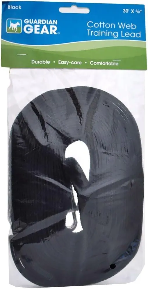 Guardian Gear Cotton Web Training Lead 30 Ft Black