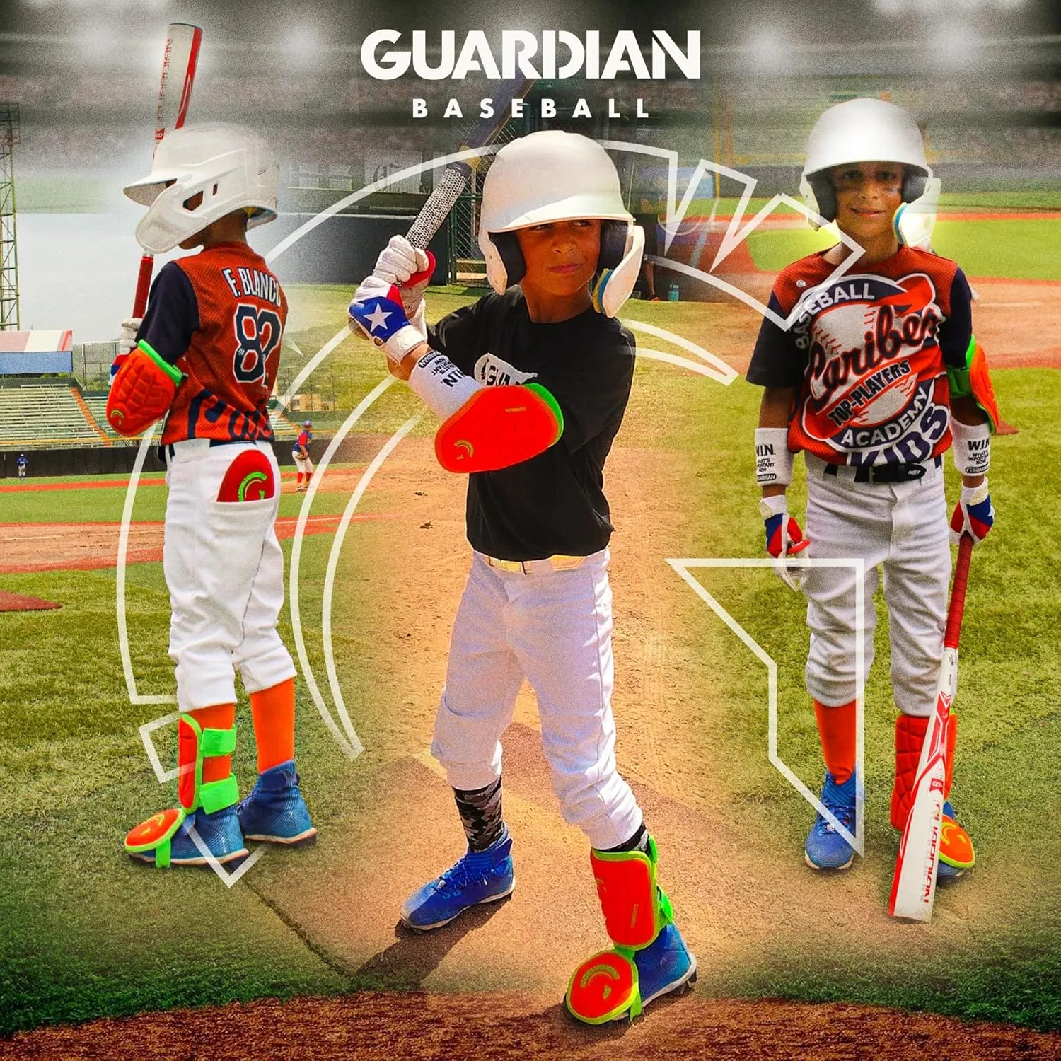 Guardian Youth Elbow Guard & Leg Guard - Baseball Protective Gear KIT