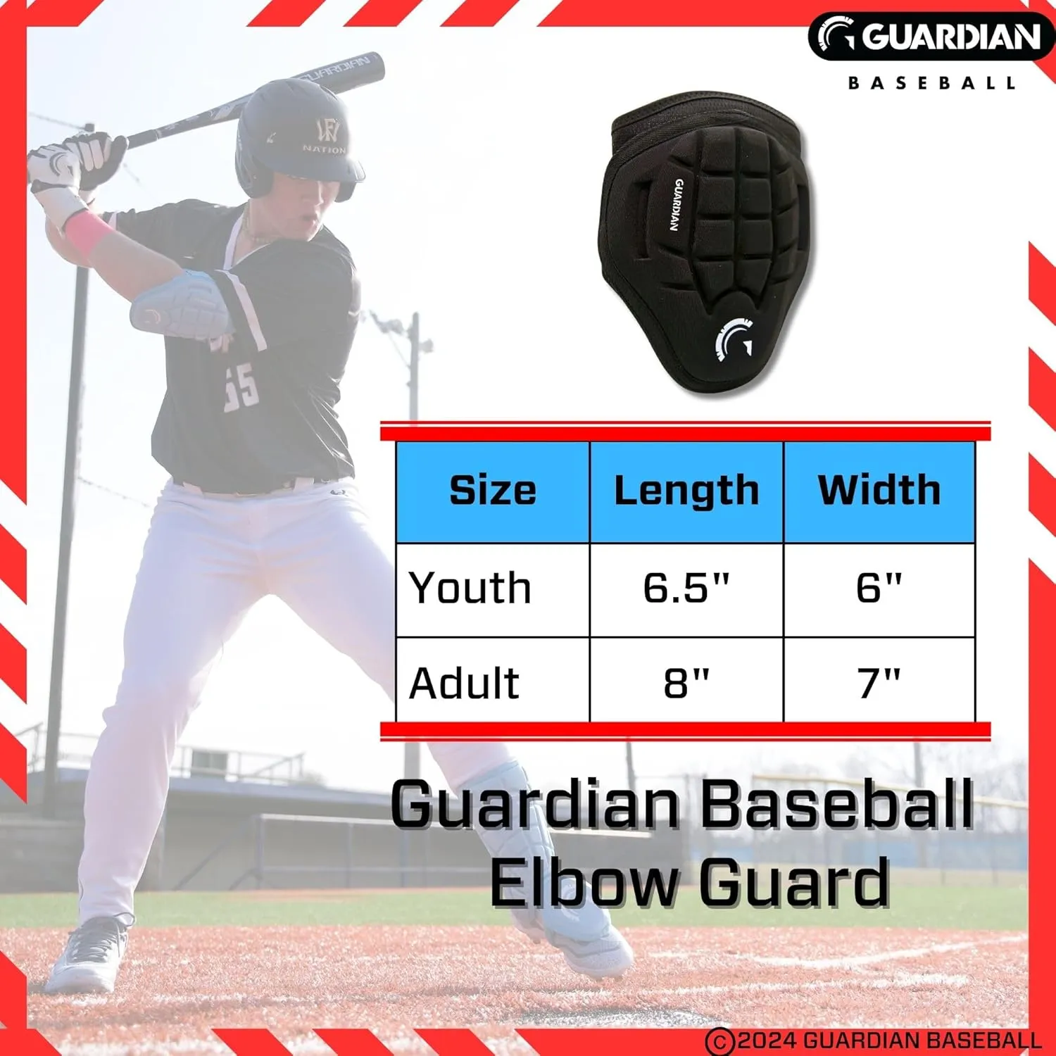 Guardian Youth Elbow Guard & Leg Guard - Baseball Protective Gear KIT