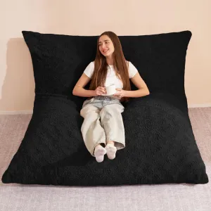 HABUTWAY 4 in 1 Bean Bag Chair, Giant Memory Foam Filling Bean Bag Sofa, Adult Bean Bag Chair, Machine Washable Faux Fur Cover, Bean Bag for Adult (Black)