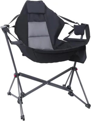 Hammock Camping Chair, Swing Chair, Swing Camping Chair, Adjustable Back Portable with Cup Holder, Pillow, and Carry Bag for Camping, Outdoor, Patio (1)