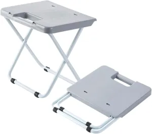 HANABASS Portable Chair Folding Stool Outdoor Foot Stool Hiking Seat Pp Iron Material Compact Design Grey