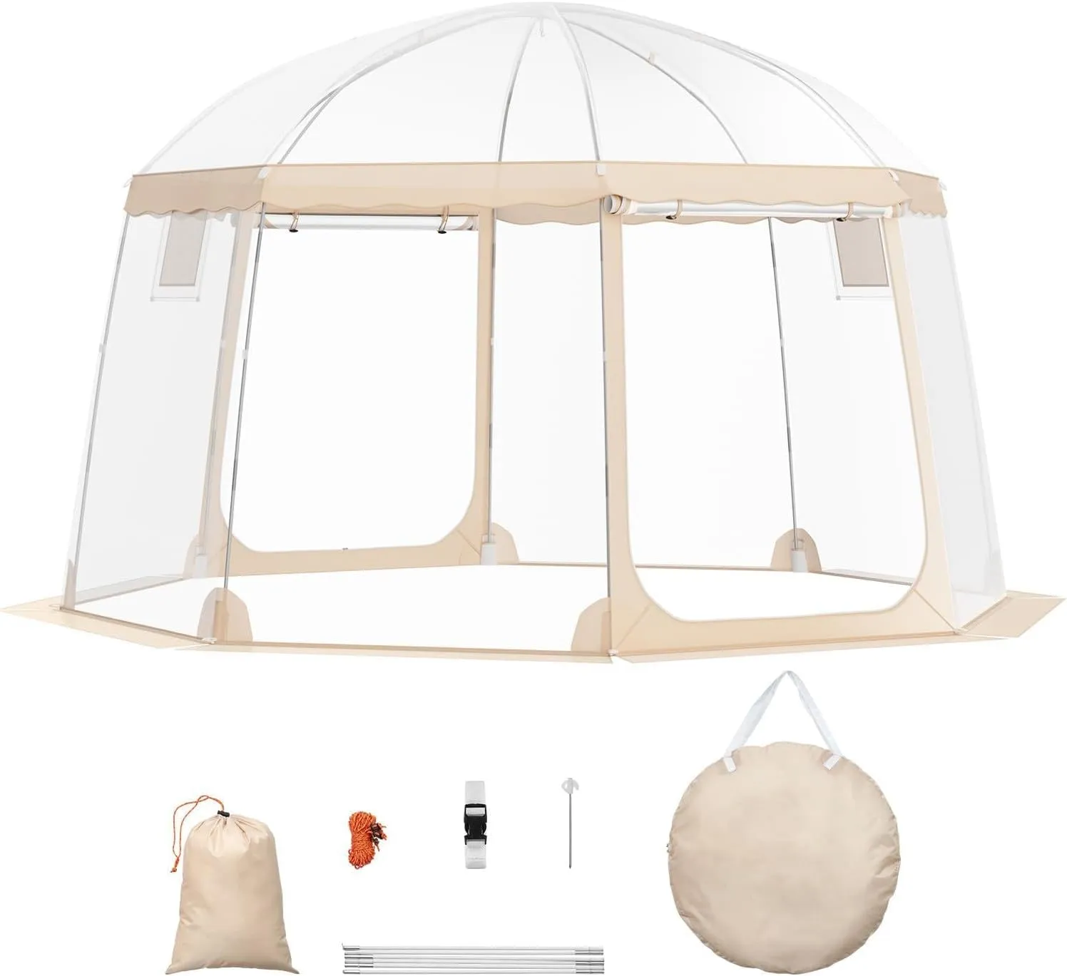 Happybuy Sports Tent, 8-10 People, Instant Pop-Up Weatherproof Pod, Outdoor Clear View Bubble Tent, Climate Canopy Shelter for Soccer, Football, Softball & Sporting Events