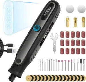 HARDELL Mini Cordless Rotary Tool 4V, 5-Speed Rotary Tool Kit with 69 Accessories, Power Rotary Tool for Cutting, Engraving, Sanding, Drilling, Polishing, Small Wood Carving tool or DIY Crafts(Black)