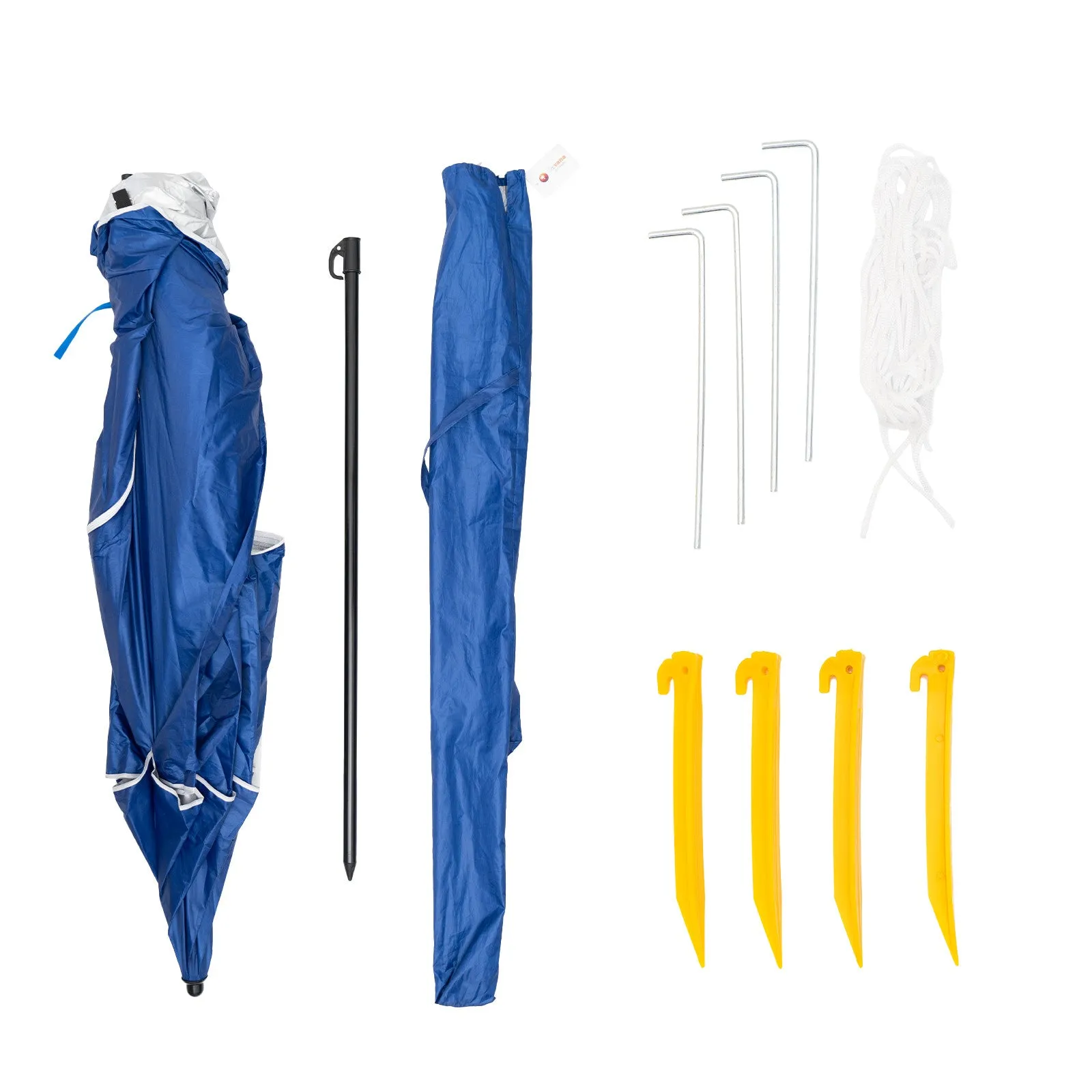 Havana Outdoors Beach Umbrella 2.4M Outdoor Garden Beach Portable Shade Shelter - Blue-NSW_Metro