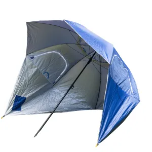 Havana Outdoors Beach Umbrella 2.4M Outdoor Garden Beach Portable Shade Shelter - Blue-NSW_Metro