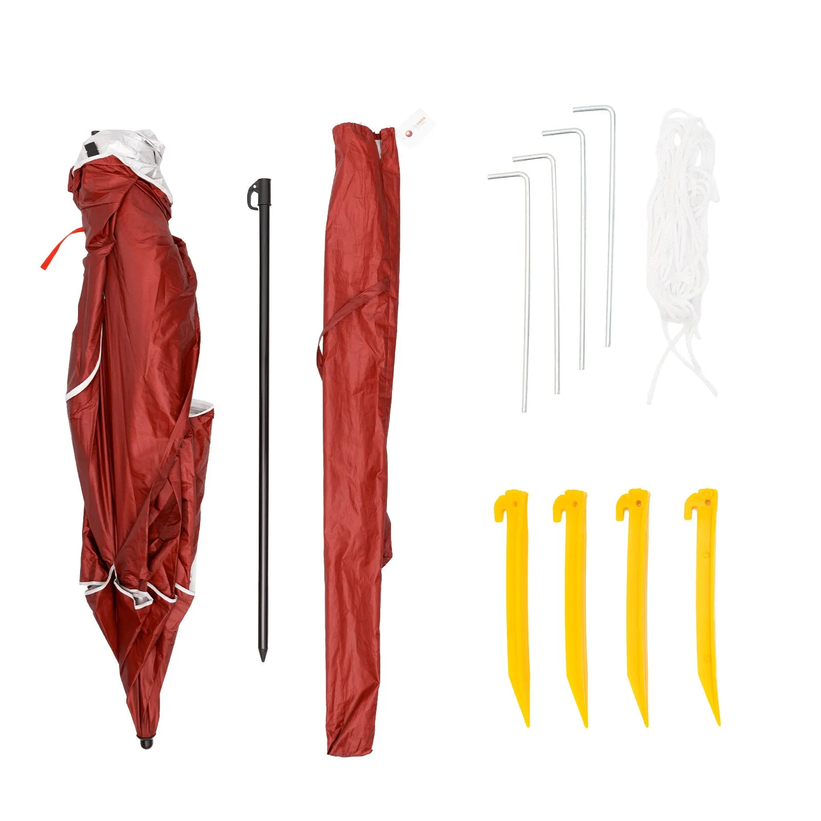 Havana Outdoors Beach Umbrella 2.4M Outdoor Garden Beach Portable Shade Shelter - Red-VIC_Metro