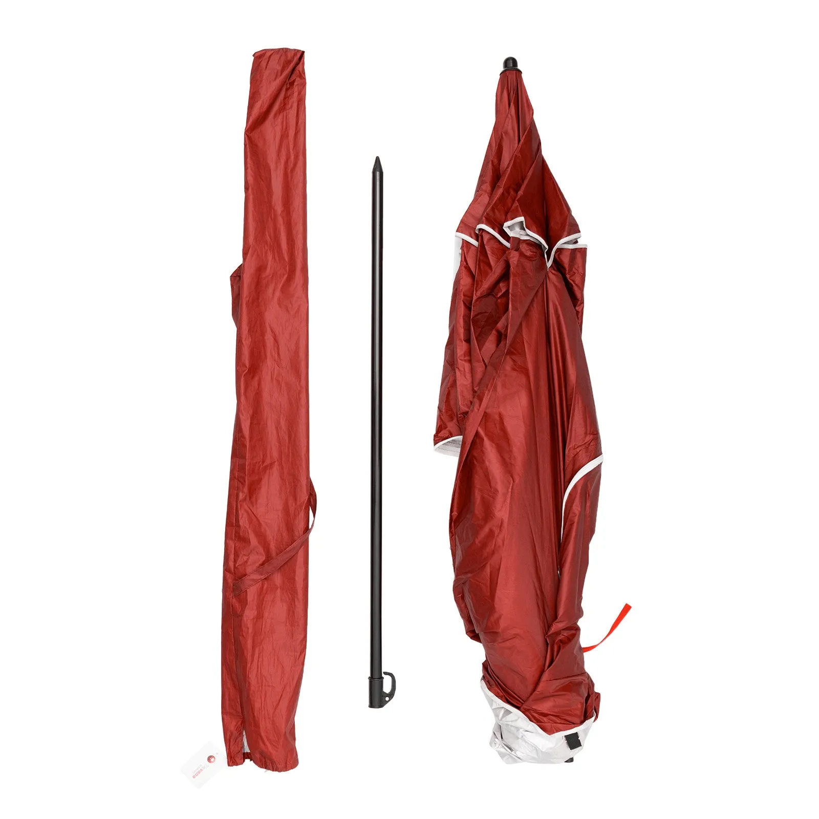 Havana Outdoors Beach Umbrella 2.4M Outdoor Garden Beach Portable Shade Shelter - Red-VIC_Metro
