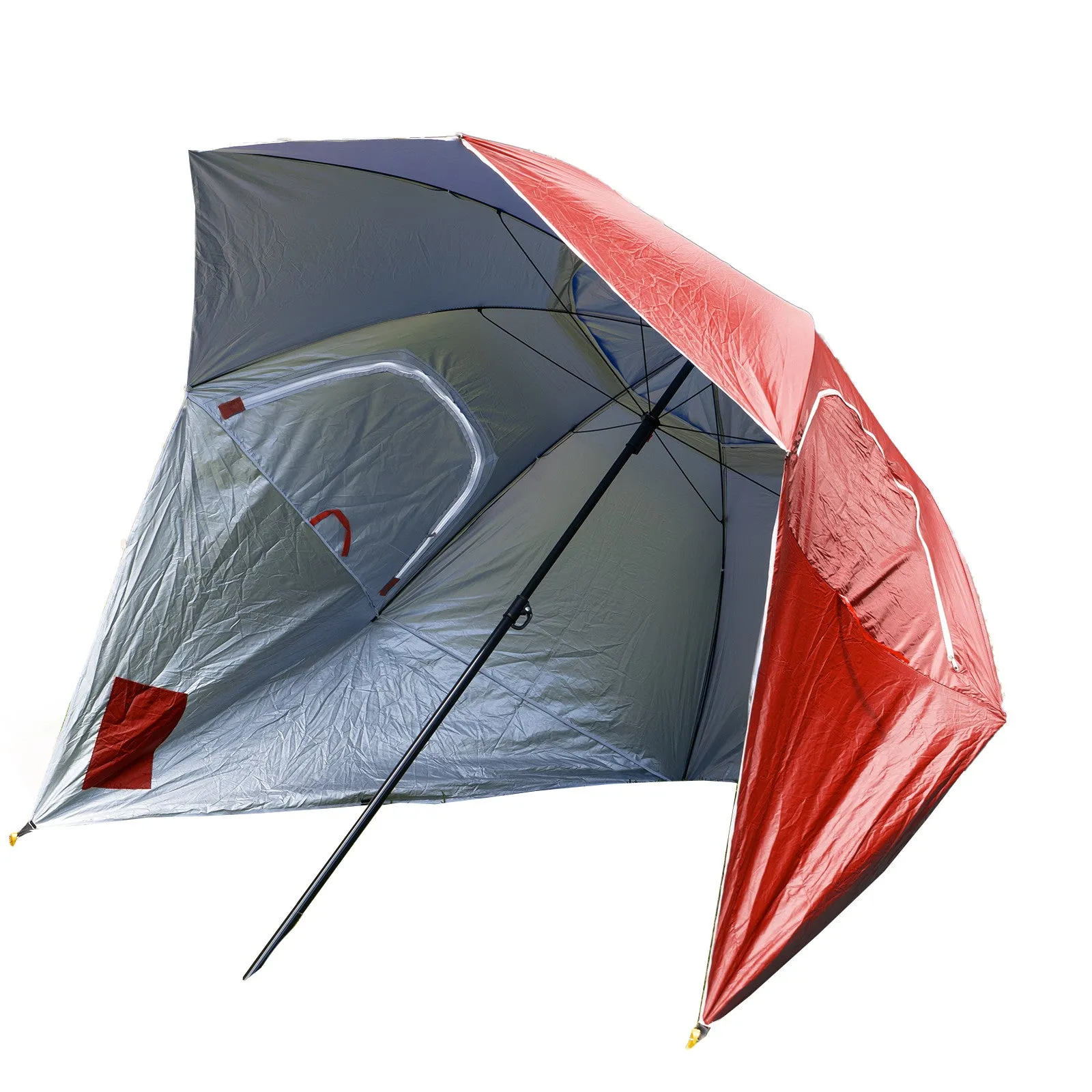 Havana Outdoors Beach Umbrella 2.4M Outdoor Garden Beach Portable Shade Shelter - Red-VIC_Metro