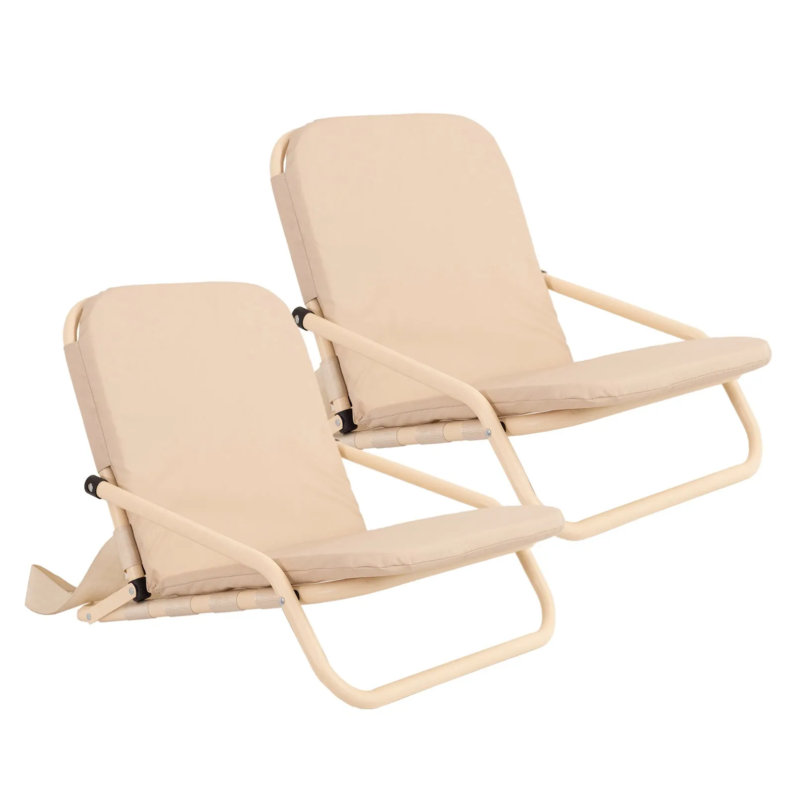 Havana Outdoors Portable Folding Beach Chairs - 2 Pack, Beige