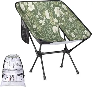 Herbs Flowers Portable Camping Chair Backpacking Chair Ultra Lightweight Compact Folding Chairs for Outside Beach Picnic Hiking
