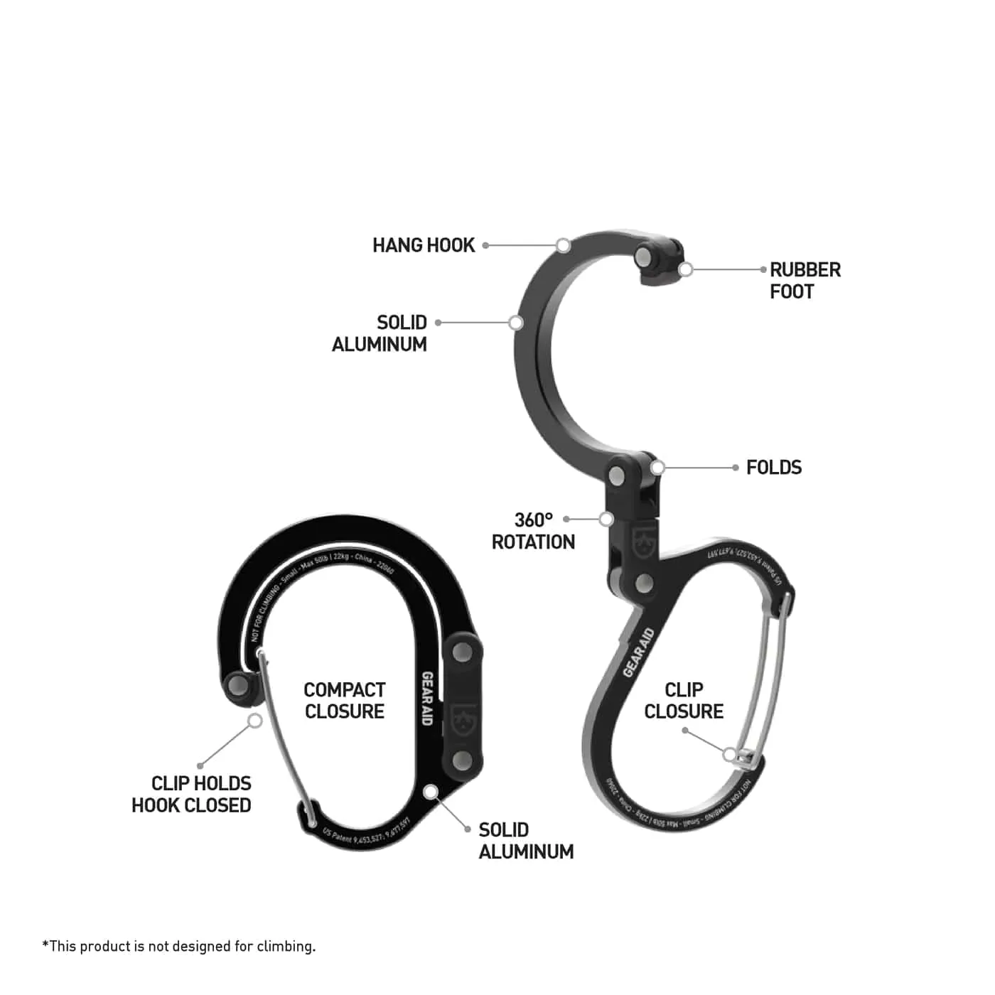 Heroclip Hybrid Carabiner Gear Clip