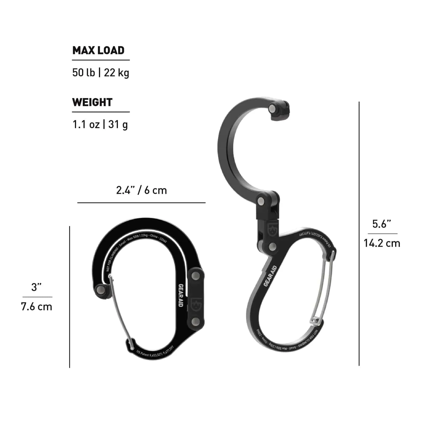 Heroclip Hybrid Carabiner Gear Clip