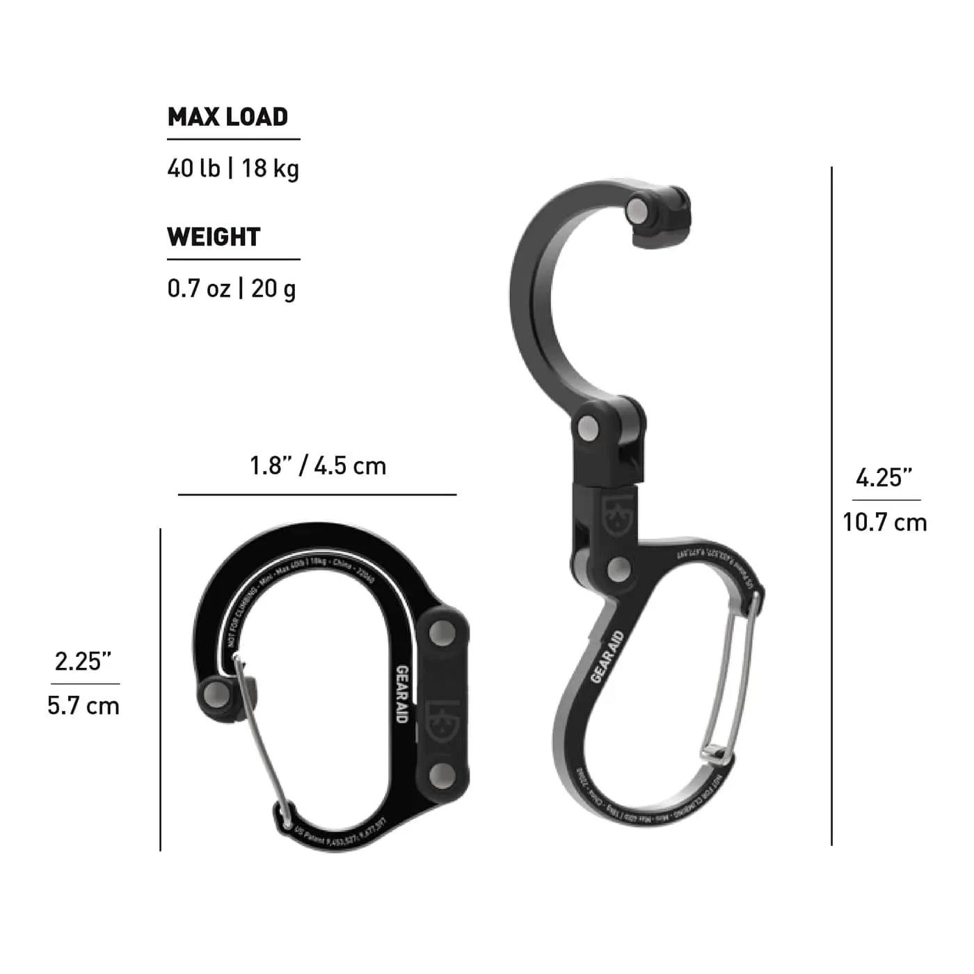 Heroclip Hybrid Carabiner Gear Clip