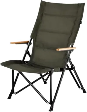 High Back Camping Chairs Aluminum Frame Picnic Chairs Comfortable Folding Chair with Wooden Armrests with Back Mesh Pocket