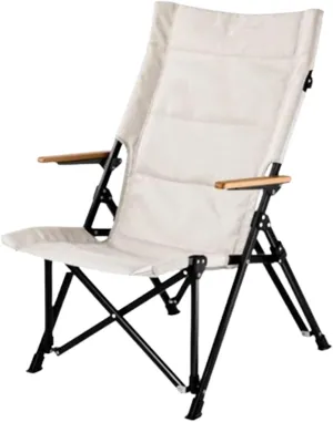 High Back Camping Chairs Aluminum Frame Picnic Chairs Comfortable Folding Chair with Wooden Armrests with Back Mesh Pocket