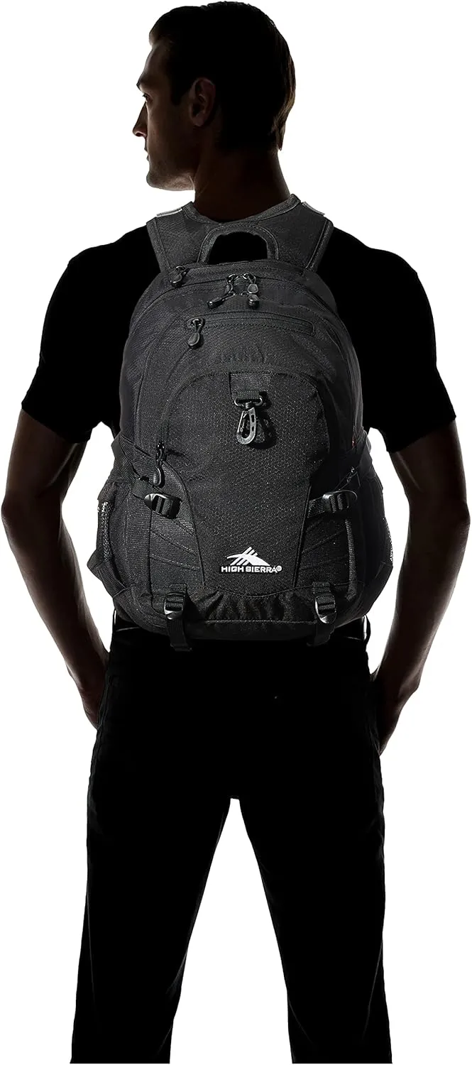 High Sierra Loop Backpack, Travel, or Work Bookbag with tablet sleeve, One Size, Black