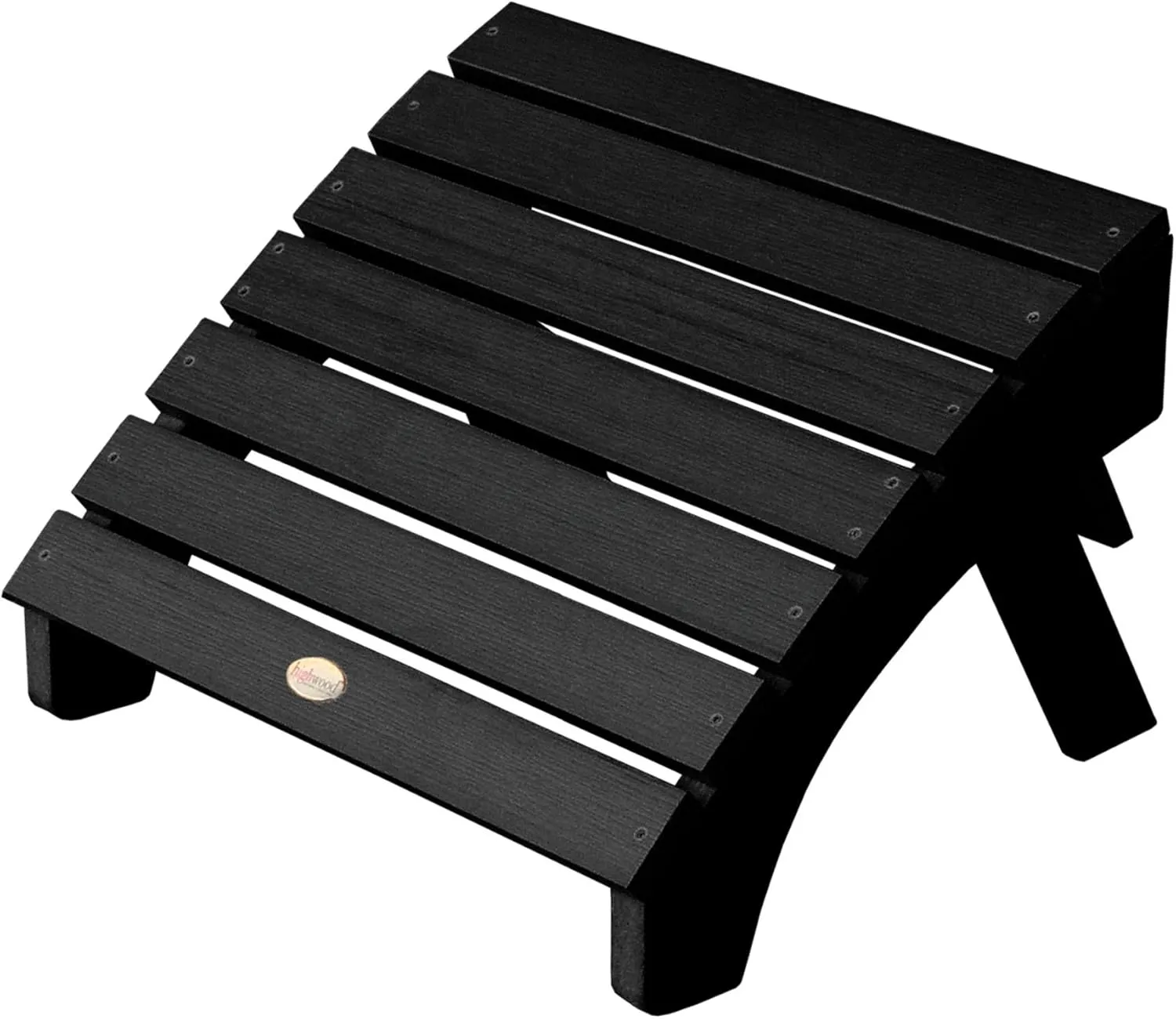 Highwood Hamilton King Size Folding & Reclining Adirondack Chair with Ottoman, Black
