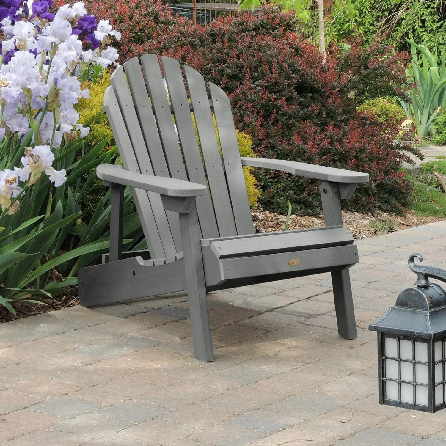 highwood Hamilton Made in the USA Folding and Reclining Adirondack Chair, Adult Size, Coastal Teak