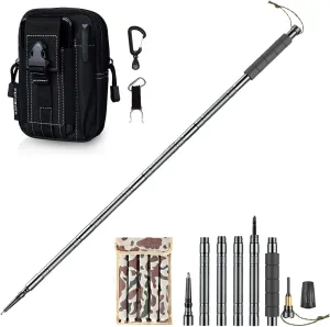Hiking Pole Detachable Lightweight for Hiking & Outdoor Tactical Holster Military Molle Hip Waist Belt Bag