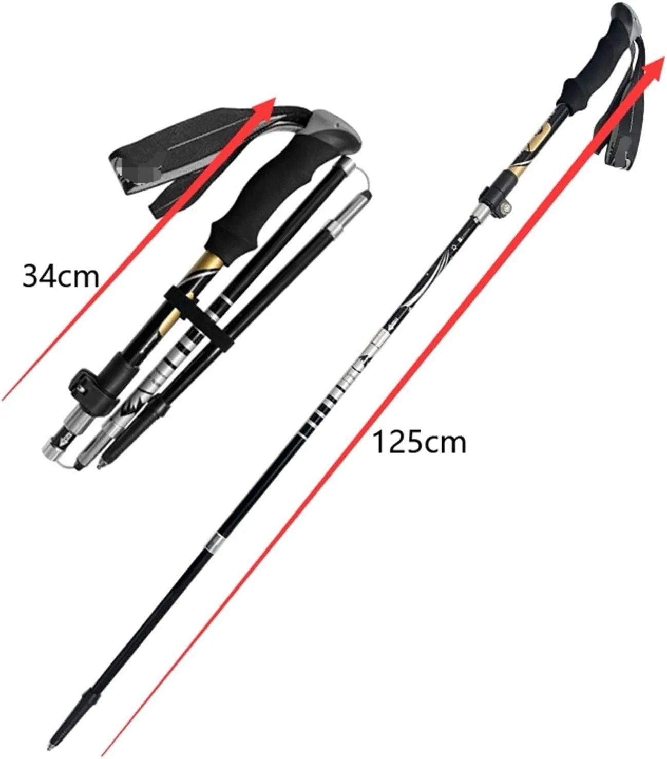 Hiking Trekking Poles Trekking Poles Ultra-Light Folding Outdoor Multi-Functional Carbon Fiber Hiking Sticks Hiking Sticks for Trekking
